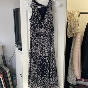 Leopard print chiffon dress